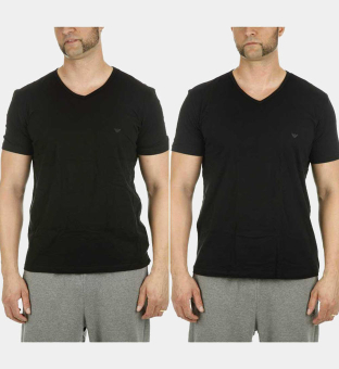 Emporio Armani 2 Pak T-shirts Mannen Zwart