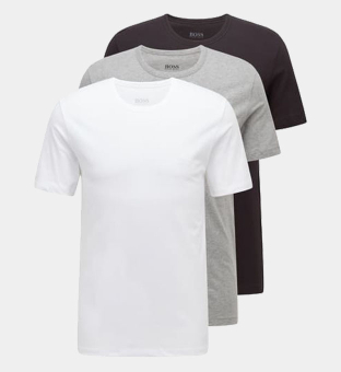 Tommy Hilfiger 3 Pak T-shirts Mannen Grijs Wit Zwart