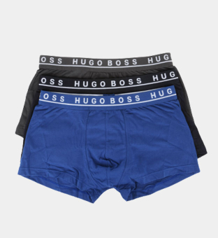 Hugo Boss 3 Pak Trunks Mannen Open Blauw