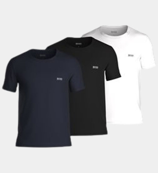 Hugo Boss 3 Pak T-shirts Mannen Open Blauw