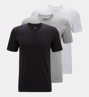 Hugo Boss 3 Pak T-shirts Mannen Zwart Wit Grijs