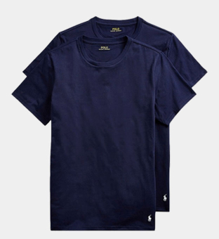 Ralph Lauren 2 Pak T-shirts Mannen Marineblauw Wit