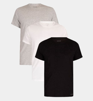Calvin Klein 3 Pak T-shirts Mannen Zwart Wit Grijs