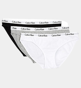 Calvin Klein 3 Pak Bikinies Dames Zwart Grijs Wit