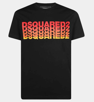 Dsquared2 Fading Logo T-shirt Mannen Zwart