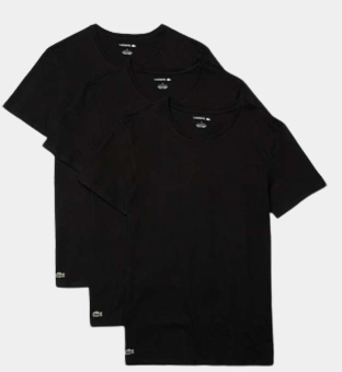Lacoste 3 Pak T-shirts Mannen Zwart