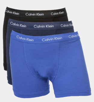 Calvin Klein 3 Pak Boksers Mannen Zwart Blauw Shadow
