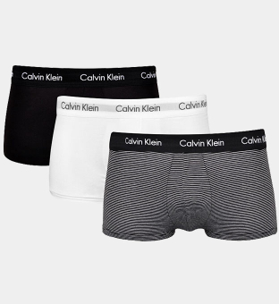Calvin Klein 3 Pak Trunks Mannen Wit-Zwart