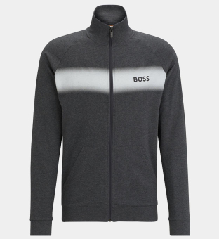 Hugo Boss Zip-Up Stripe Jasje Mannen Grijs