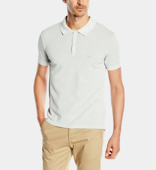 Emporio Armani Pique Polo Overhemd Mannen Light Grijs