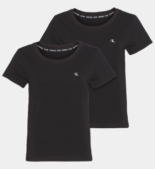 Calvin Klein 2 Pak T-shirts Dames Zwart